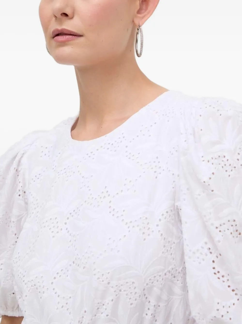 Silvian Heach Jurk met pofmouwen en ringlets Wit