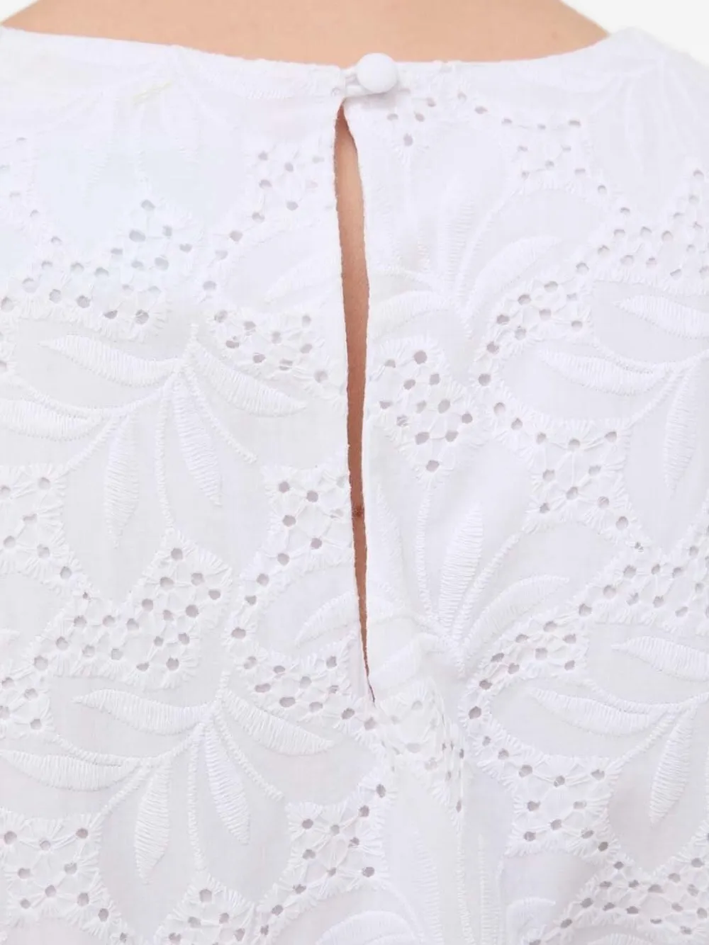 Silvian Heach Jurk met pofmouwen en ringlets Wit