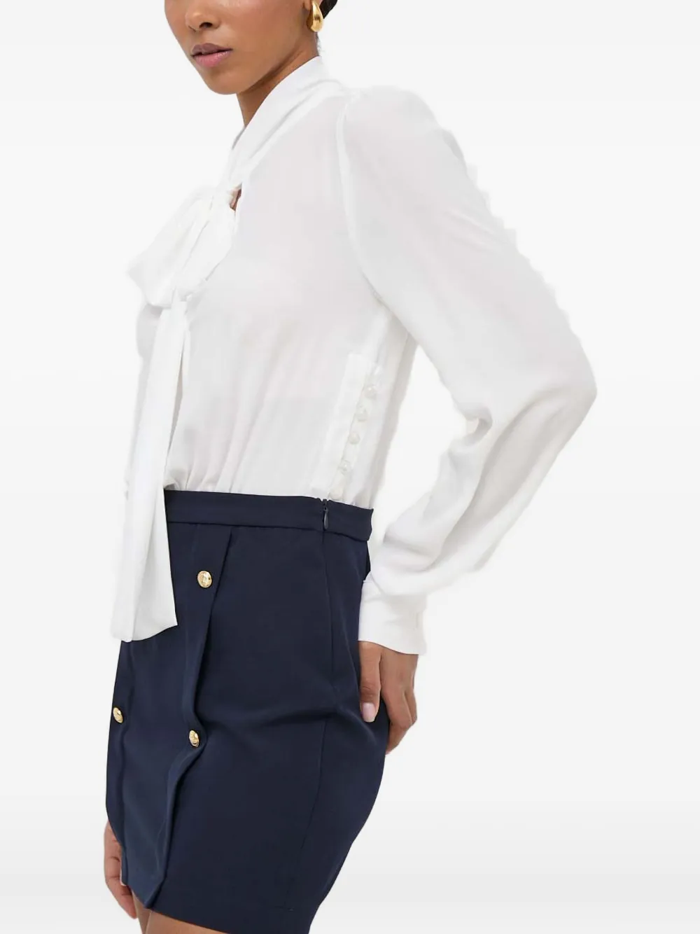Silvian Heach pussy-bow long-sleeve blouse - Wit