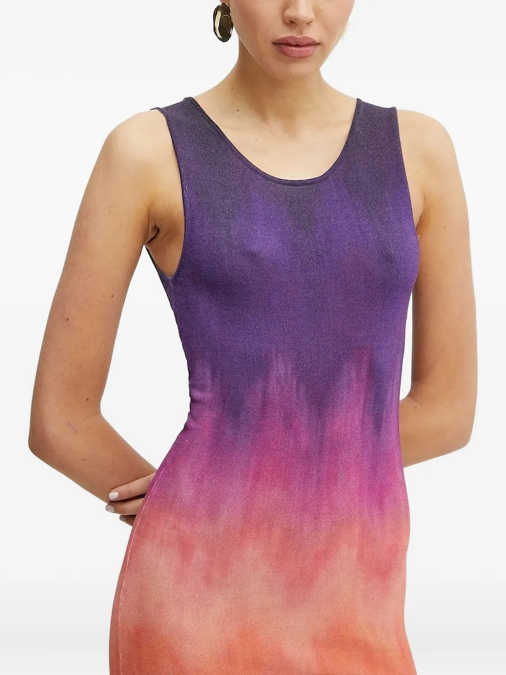 Silvian Heach Ombre Sleeveless Midi Dress In Purple