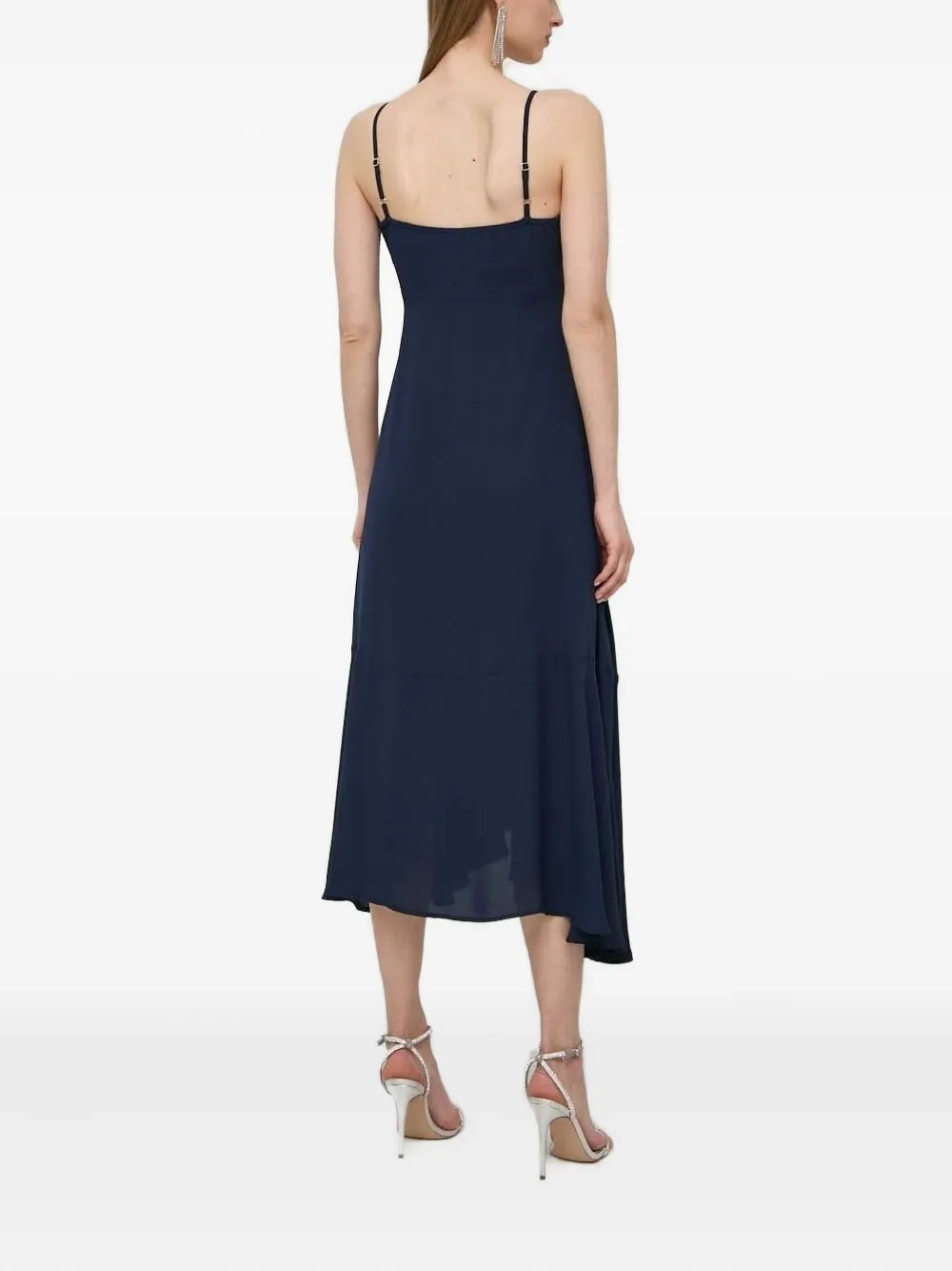 Silvian Heach Sleeveless Asymmetric Midi Dress In Blue
