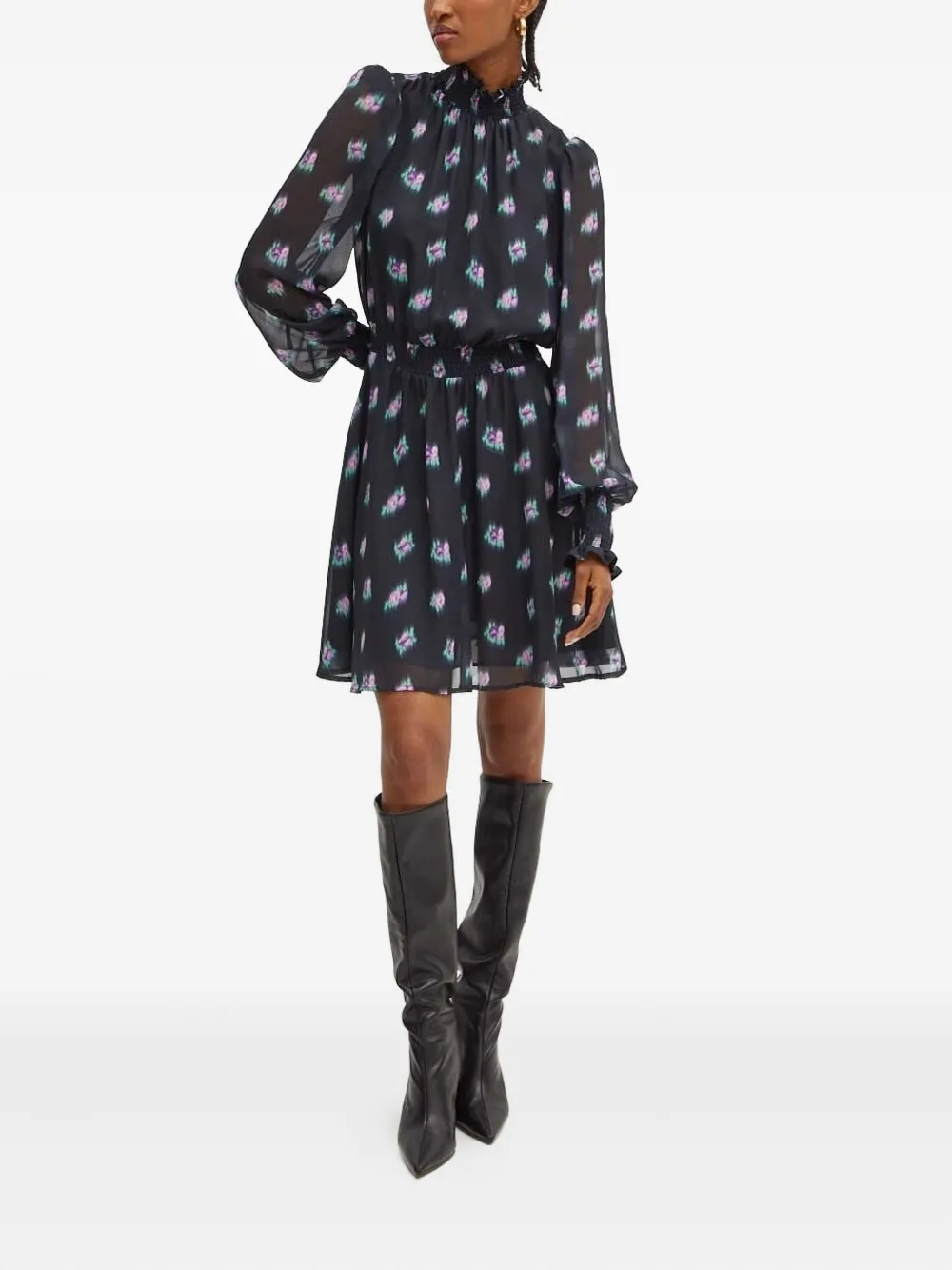 Silvian Heach Abito a fiori - Nero