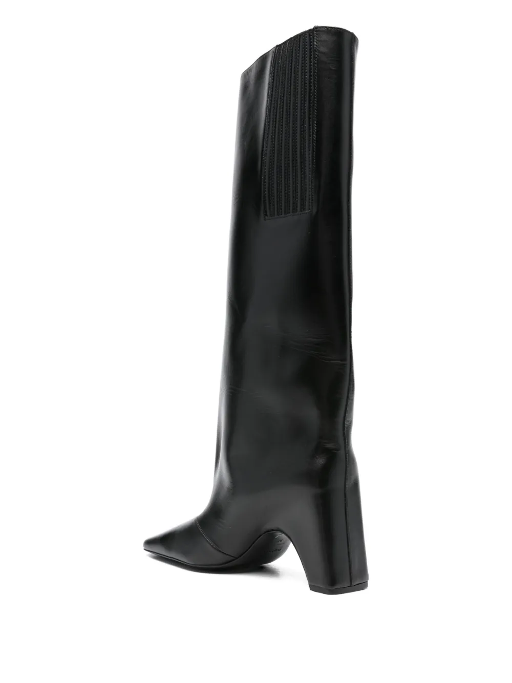 Coperni 90mm Bridge calf leather square-toe boots Black