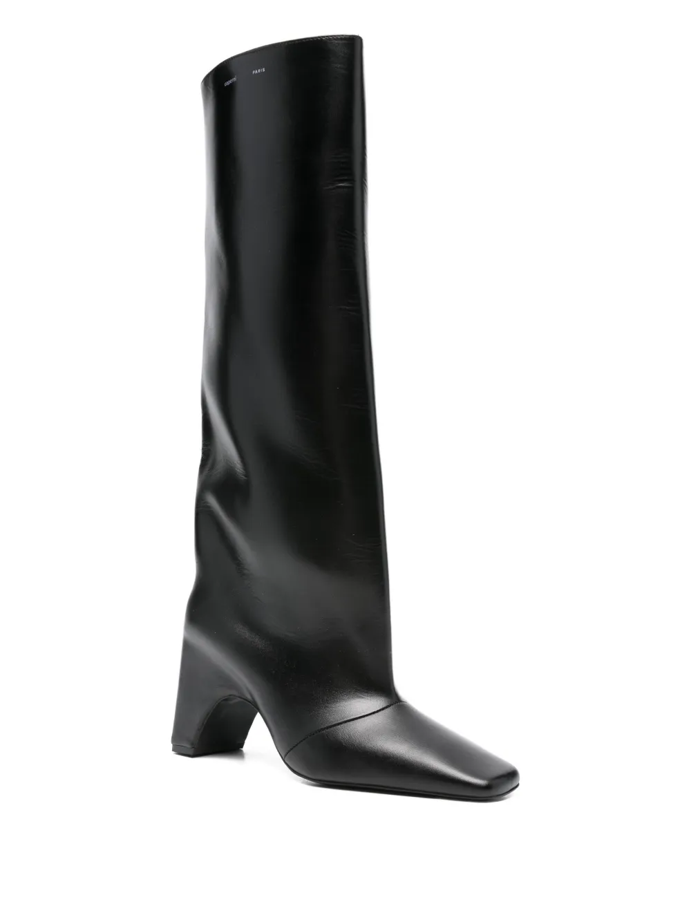 Coperni 90mm Bridge calf leather square-toe boots Black