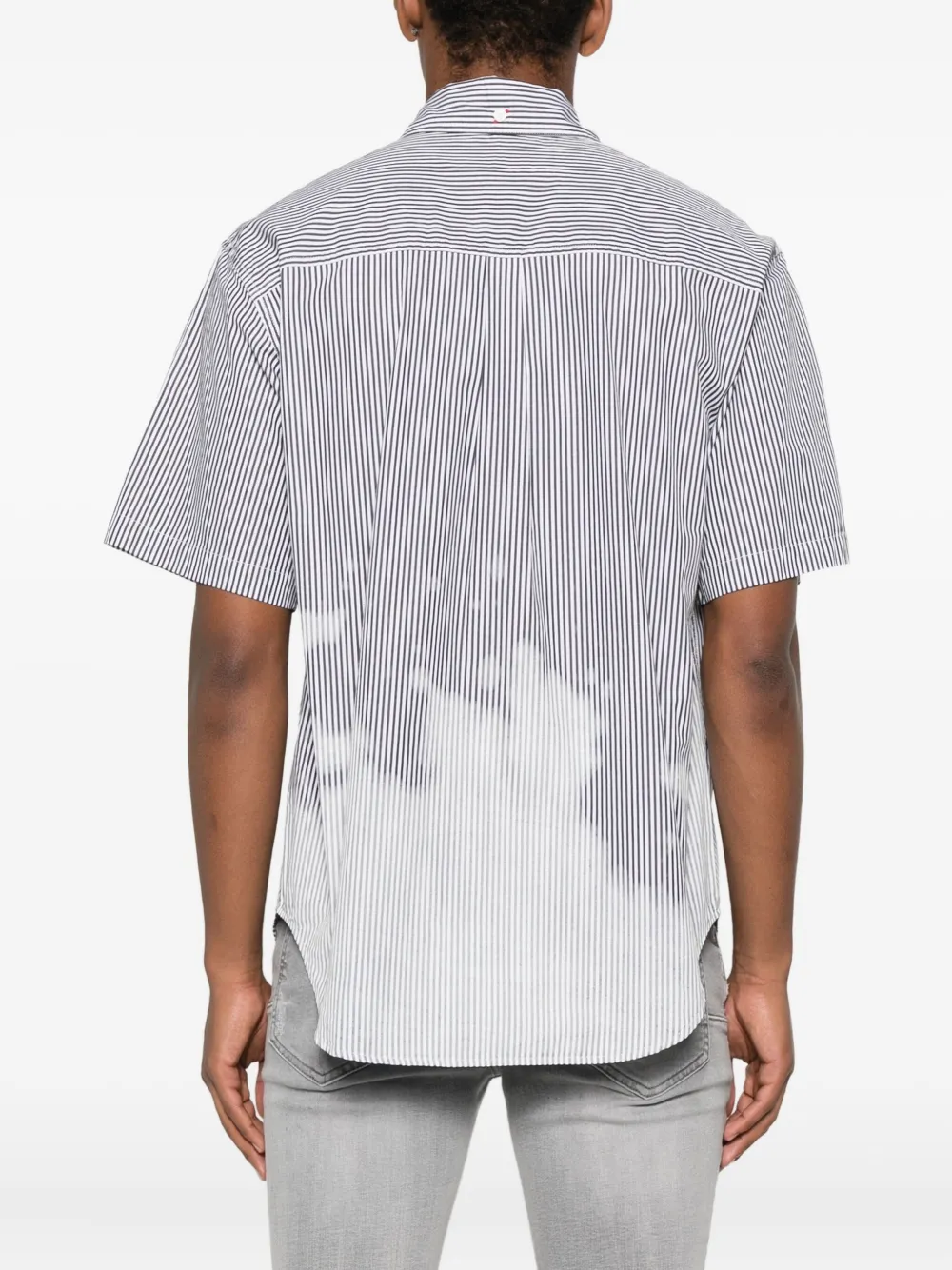 EVISU striped logo-print shirt Zwart