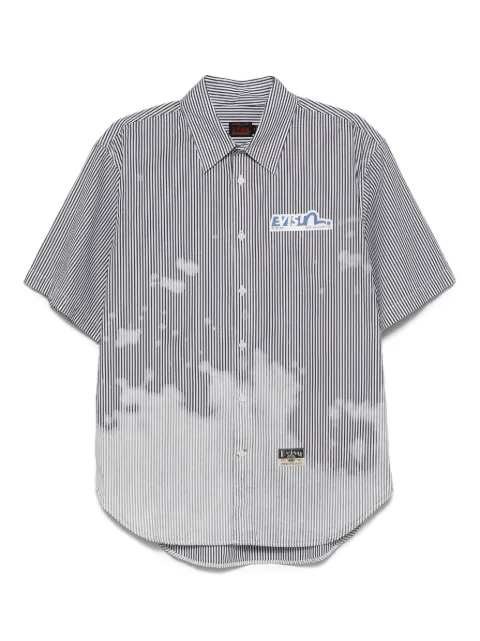 EVISU striped logo-print shirt