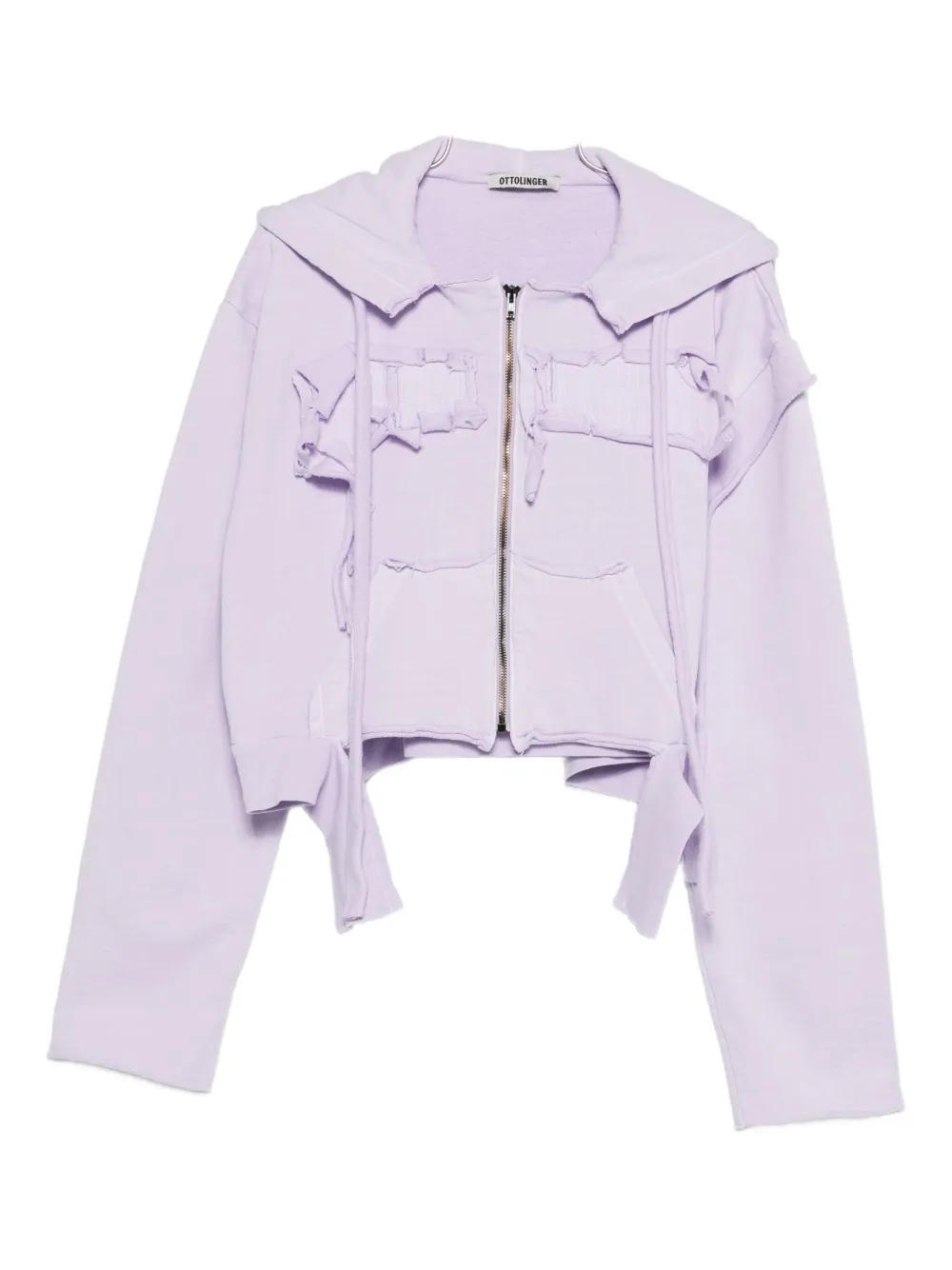 Ottolinger Distressed Zip-up Hoodie In Purple