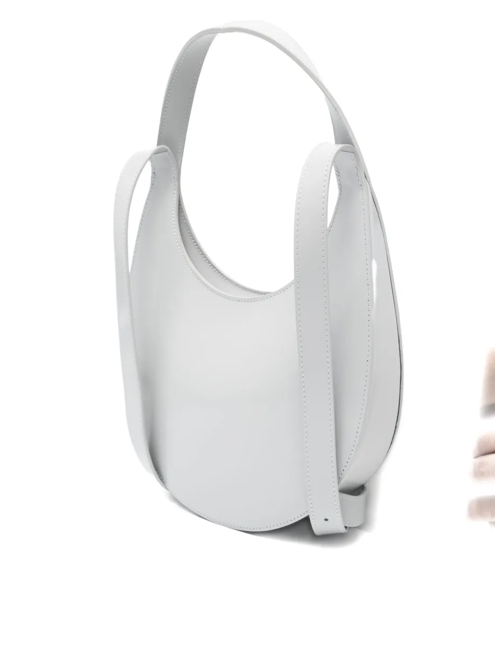 Coperni Swipe Leather Backpack In Gray