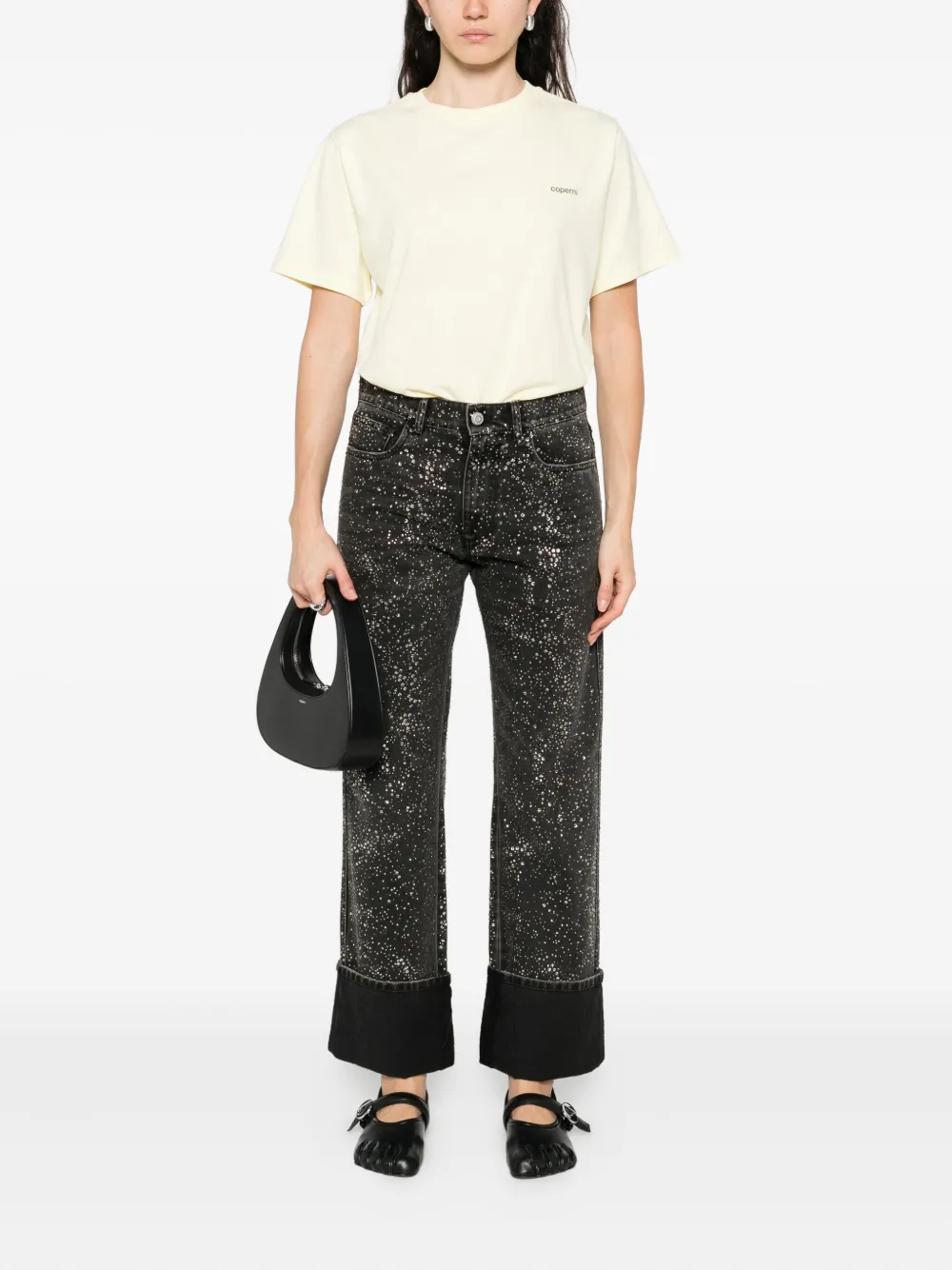 Coperni crystal-embellished boyfriend jeans Zwart