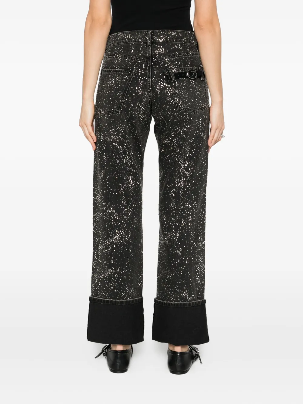 Coperni crystal-embellished boyfriend jeans Zwart