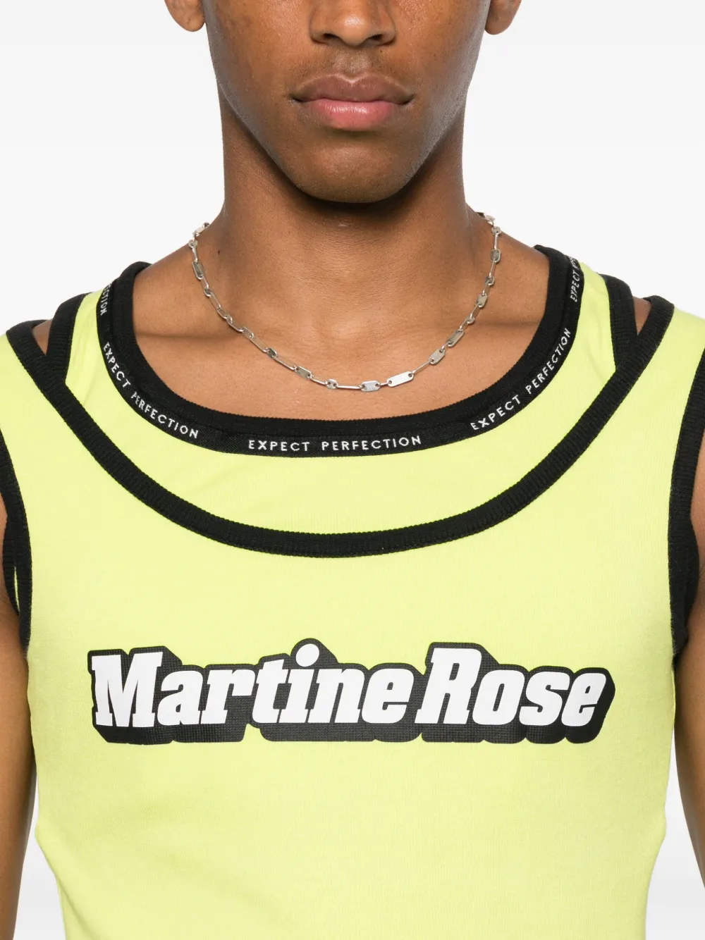 Martine Rose logo-print sleeveless tank top Groen