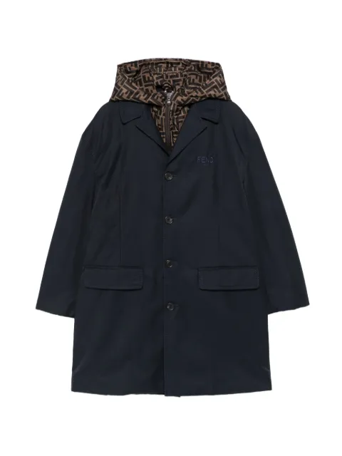 Fendi Kids logo-embroidery hooded coat