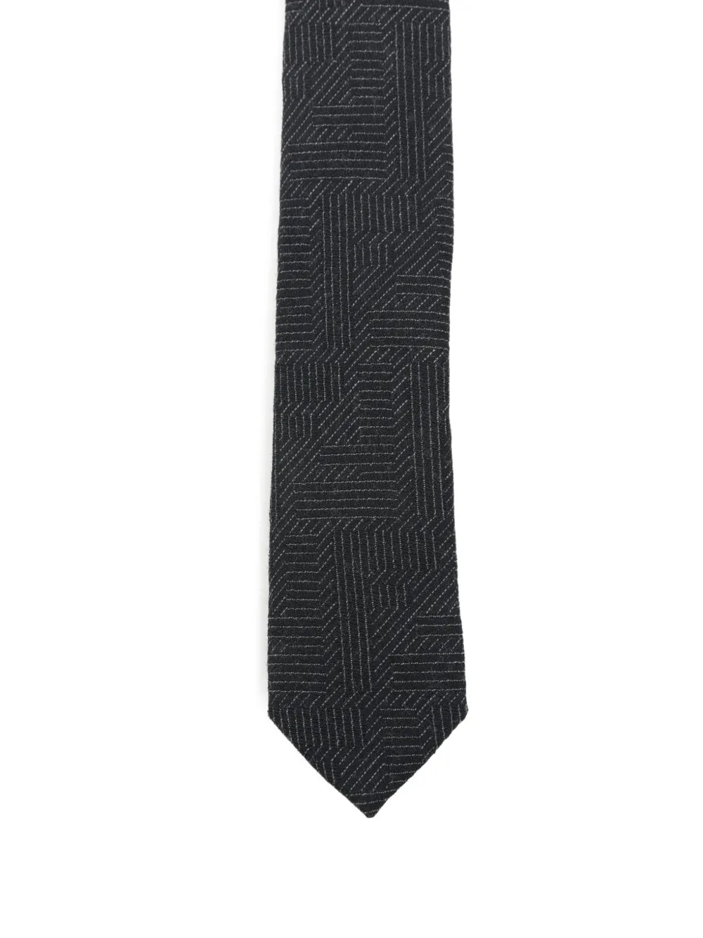 FENDI Wollen stropdas met geometrisch patroon Blauw