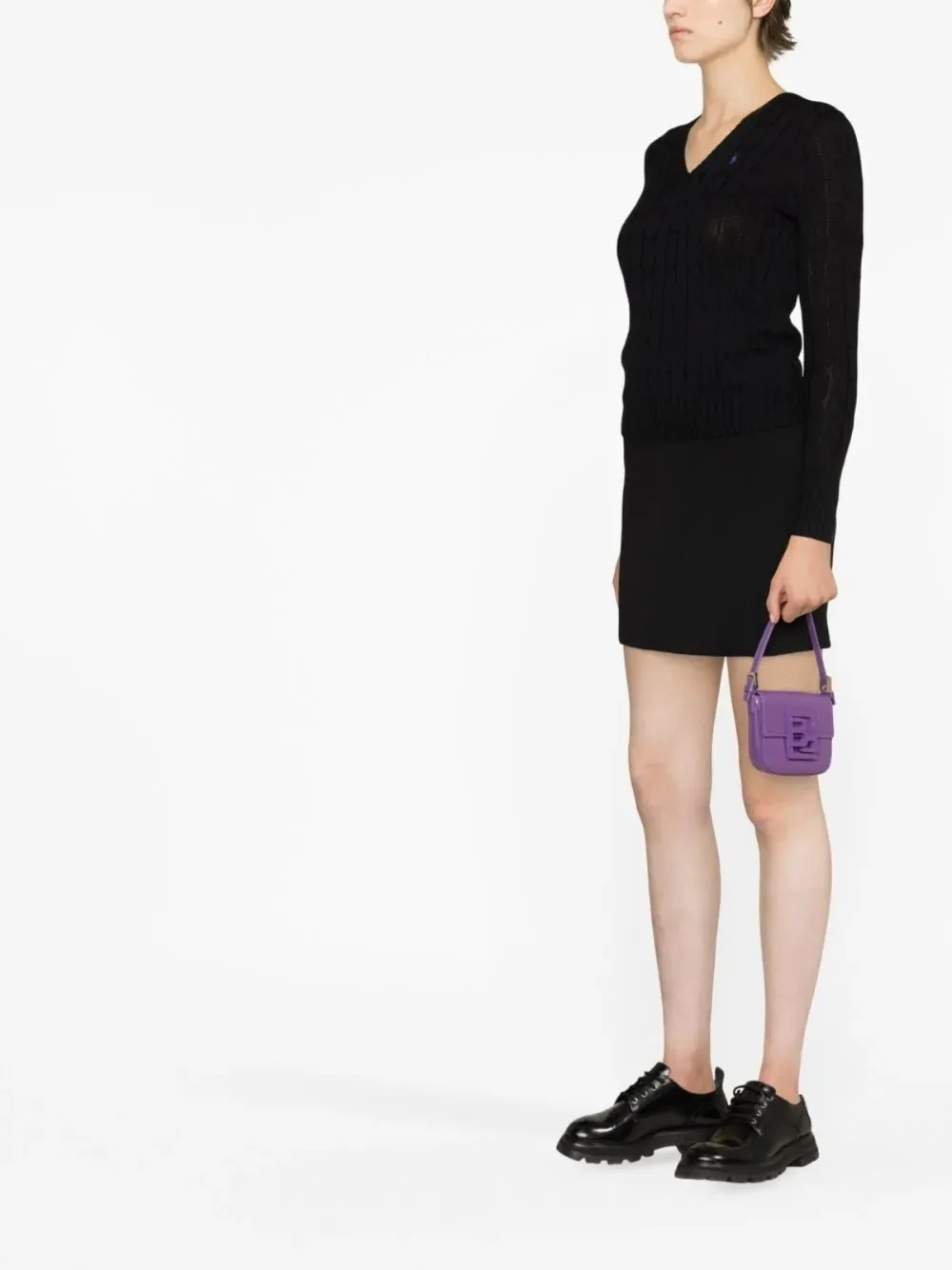 Polo Ralph Lauren Crewneck Sweater In Wool And Cashmere In Black