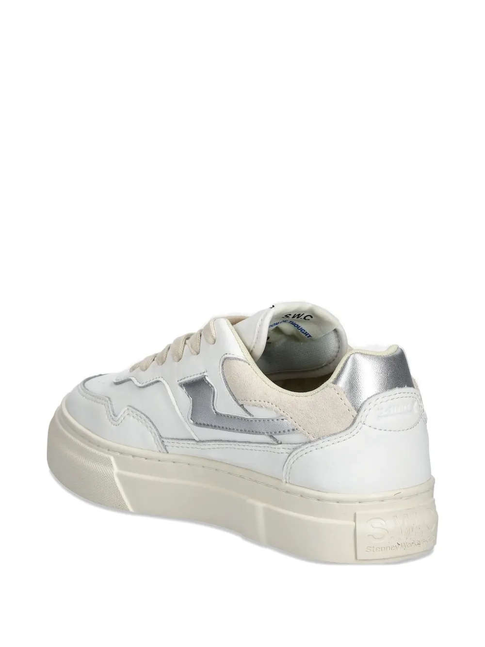 Stepney Workers Club leather lace-up sneakers White