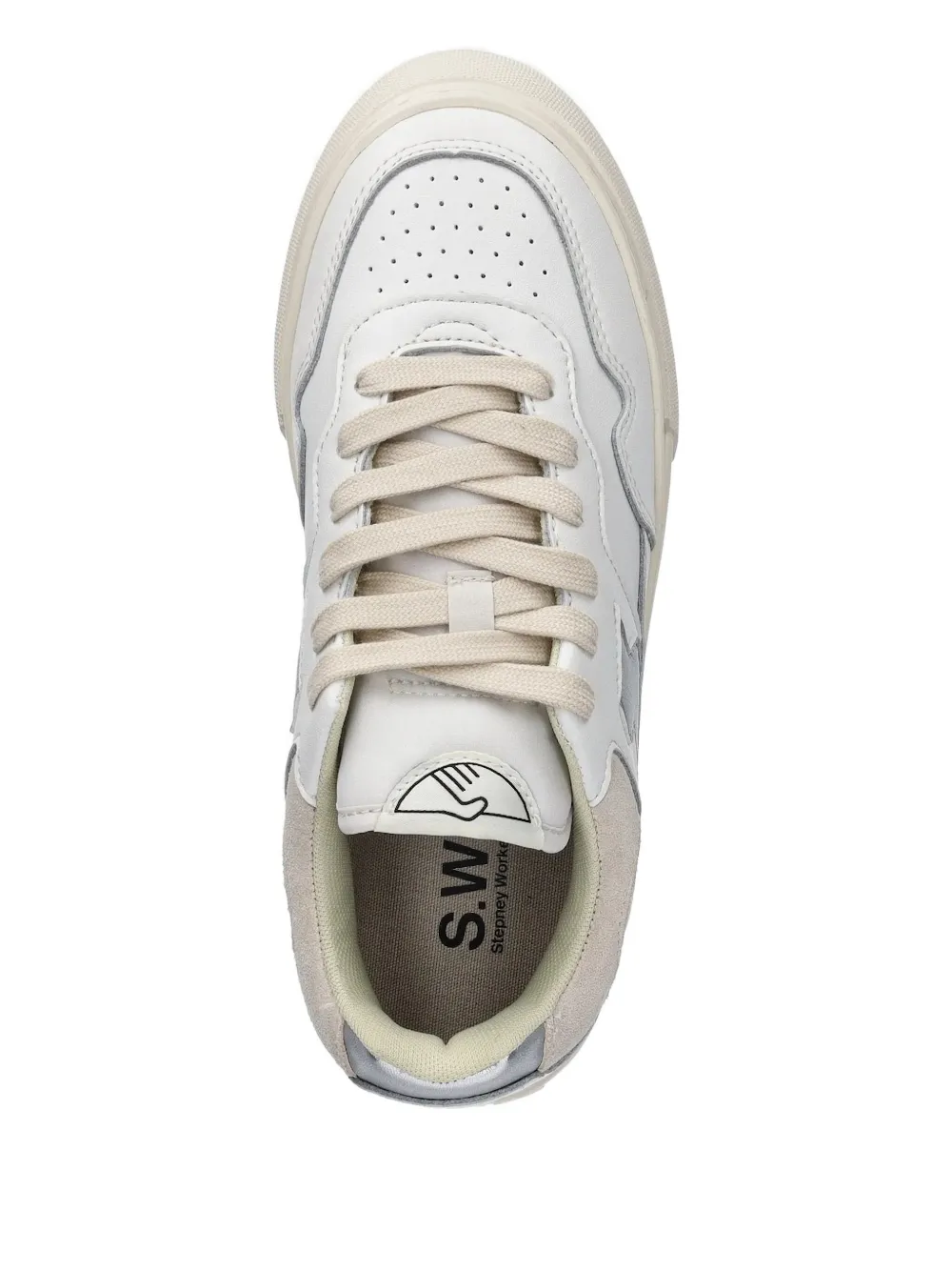 Stepney Workers Club Leather Lace-up Sneakers In White
