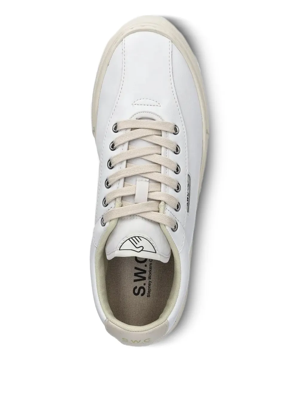 Stepney Workers Club leather lace-up sneakers WHITE