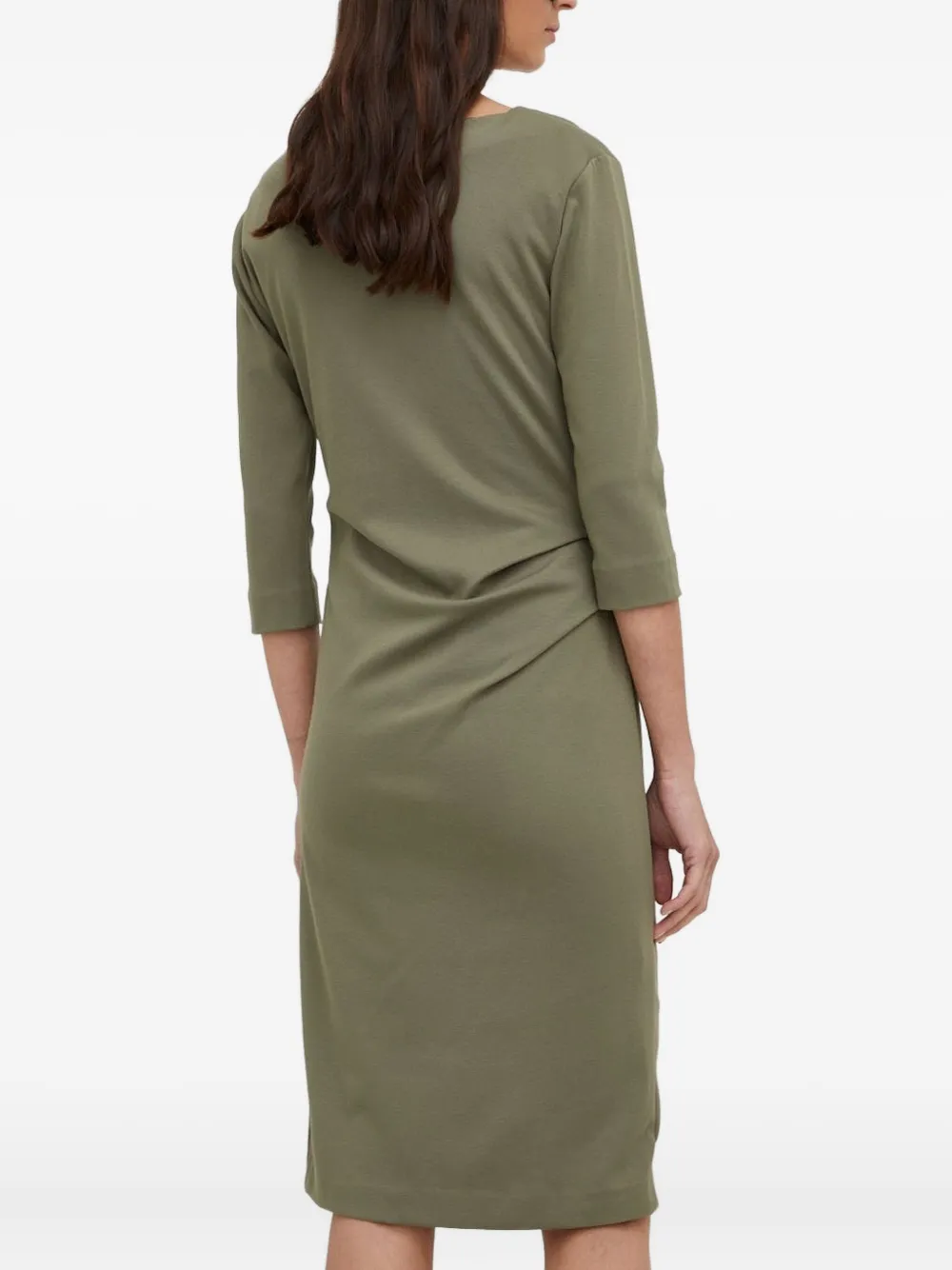 Tiger of Sweden Gedrapeerde midi-jurk met cropped mouwen Groen