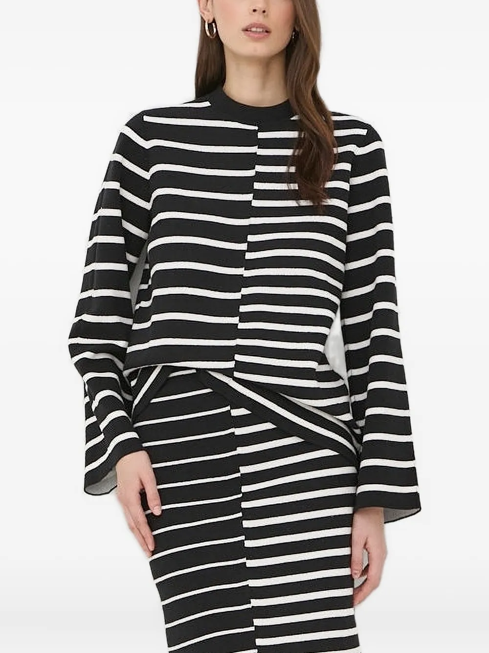 Tiger Of Sweden Stripe Crew-neck Sweater In Black
