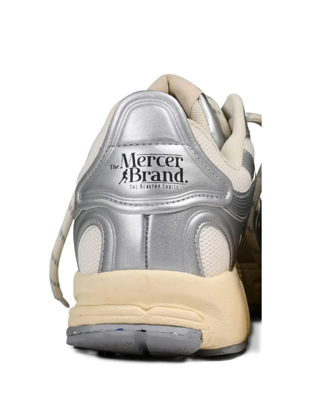 The Mercer Brand Metallic-leather Sneakers In White