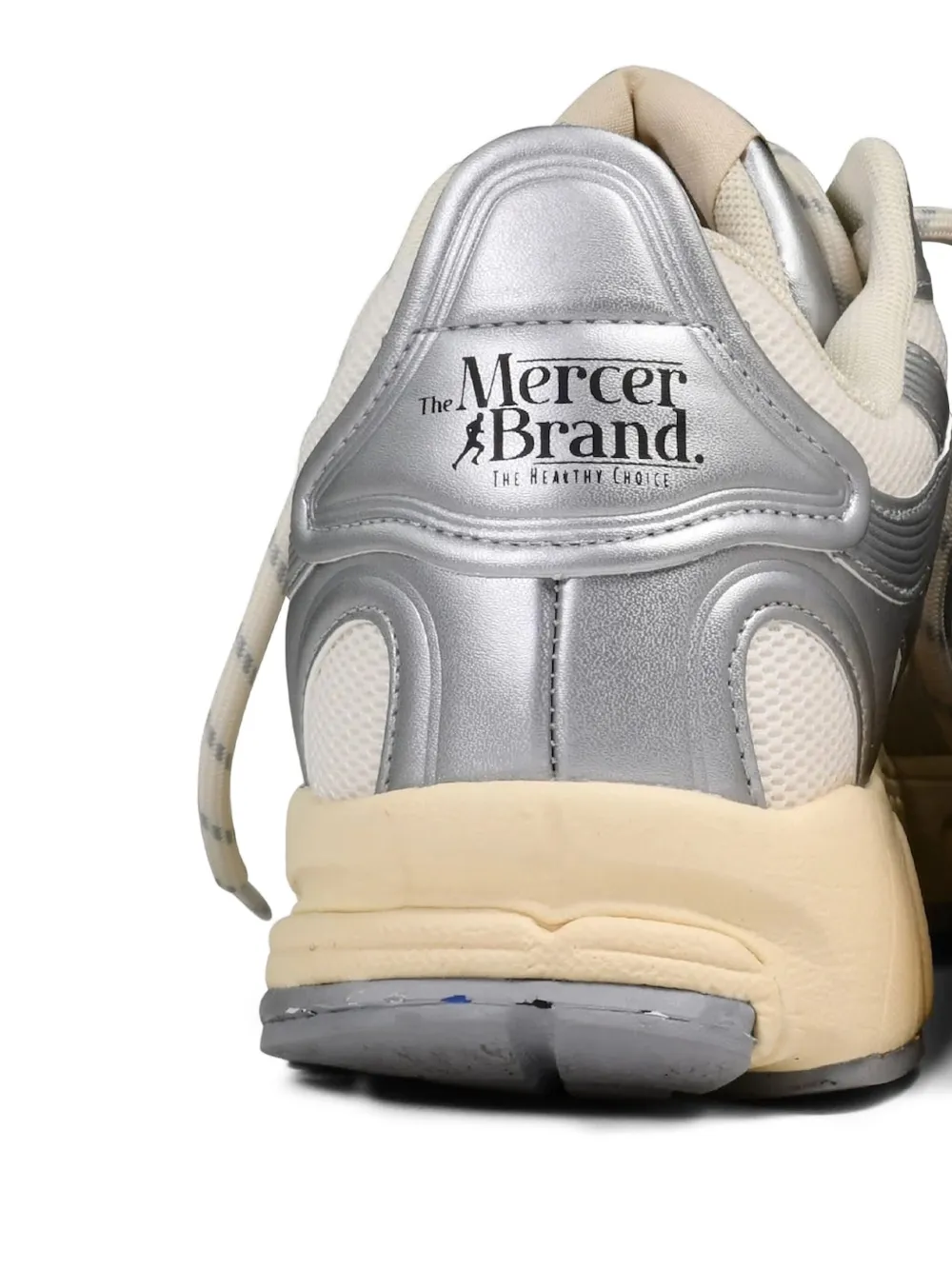 The Mercer Brand Metallic leren hardloopschoenen Wit
