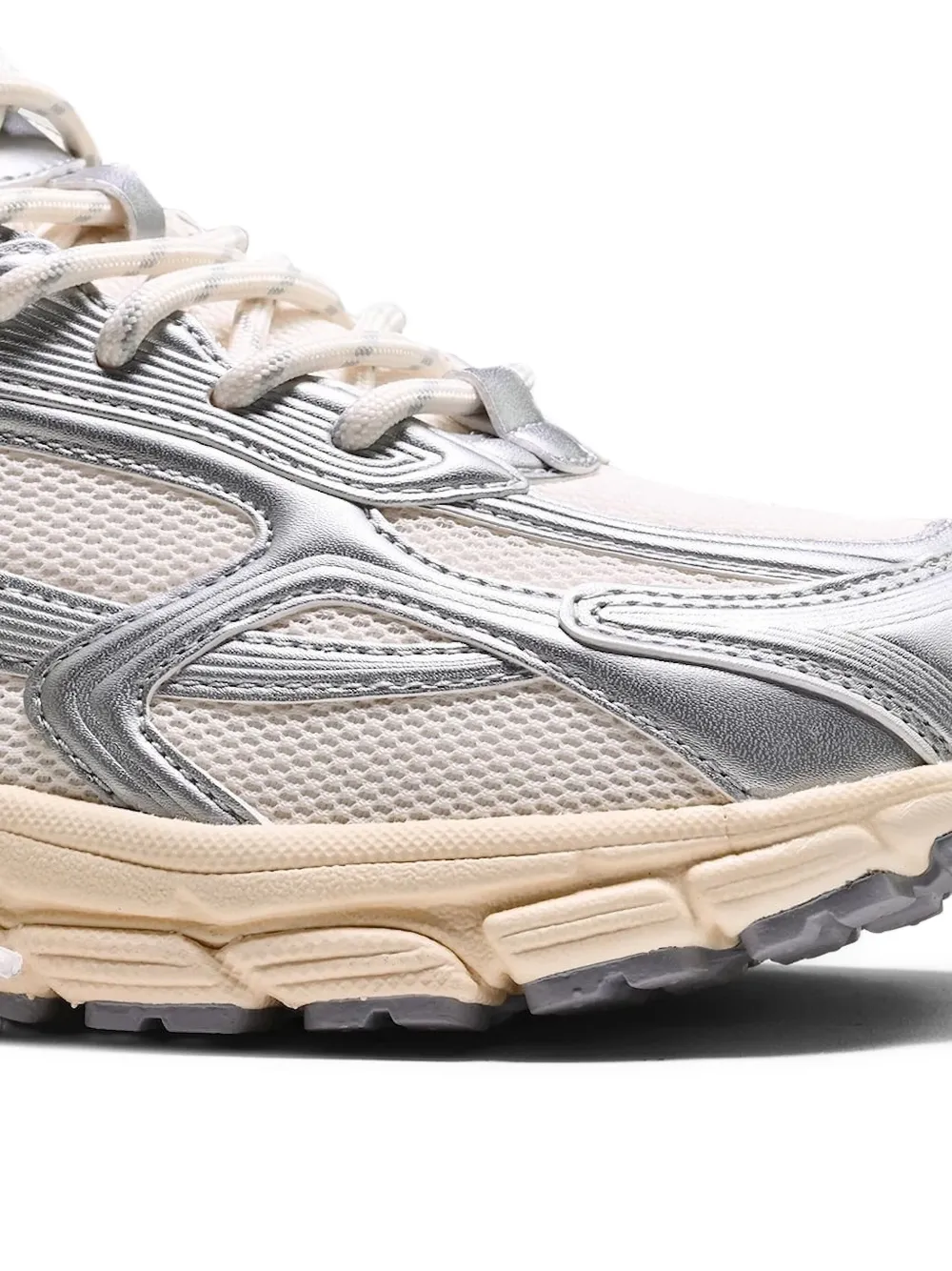The Mercer Brand Metallic leren hardloopschoenen Wit