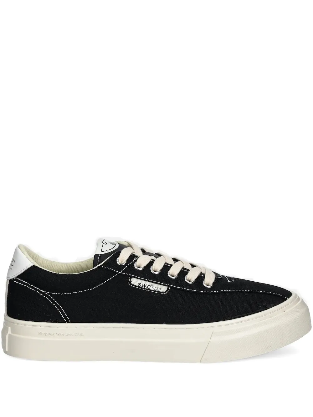 Stepney Workers Club Lace-up Canvas Sneakers In Black