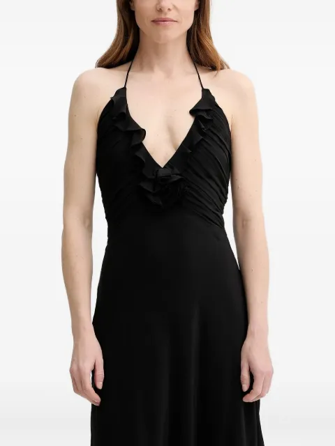 The Kooples V-neck ruffled maxi dress