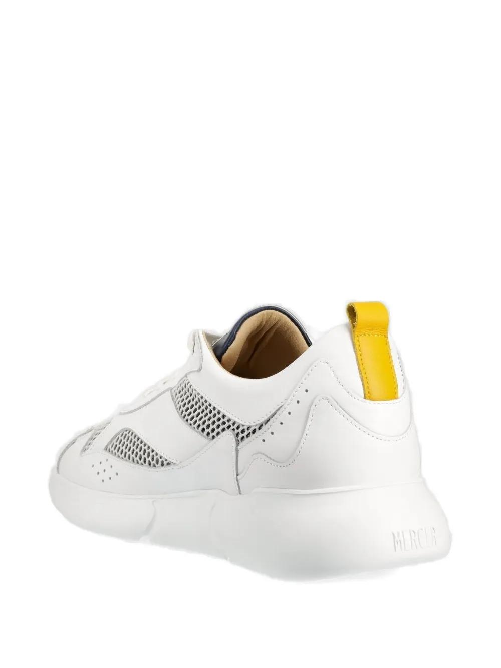 The Mercer Brand Leren sneakers met geperforeerde details Wit
