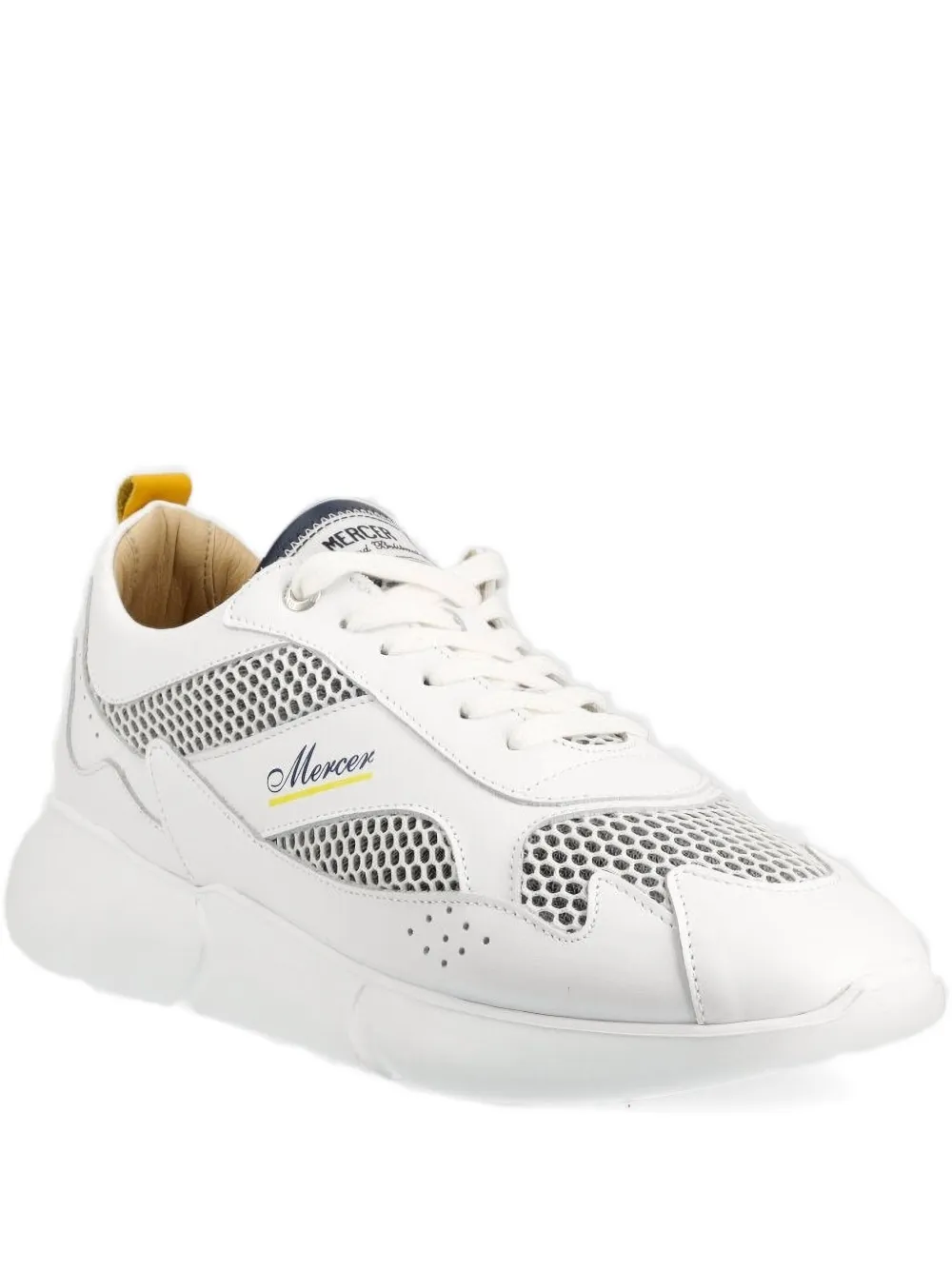 The Mercer Brand perforated leather trainers | White | Image 1