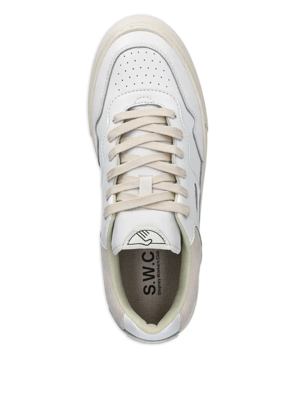 Stepney Workers Club leather lace-up sneakers White
