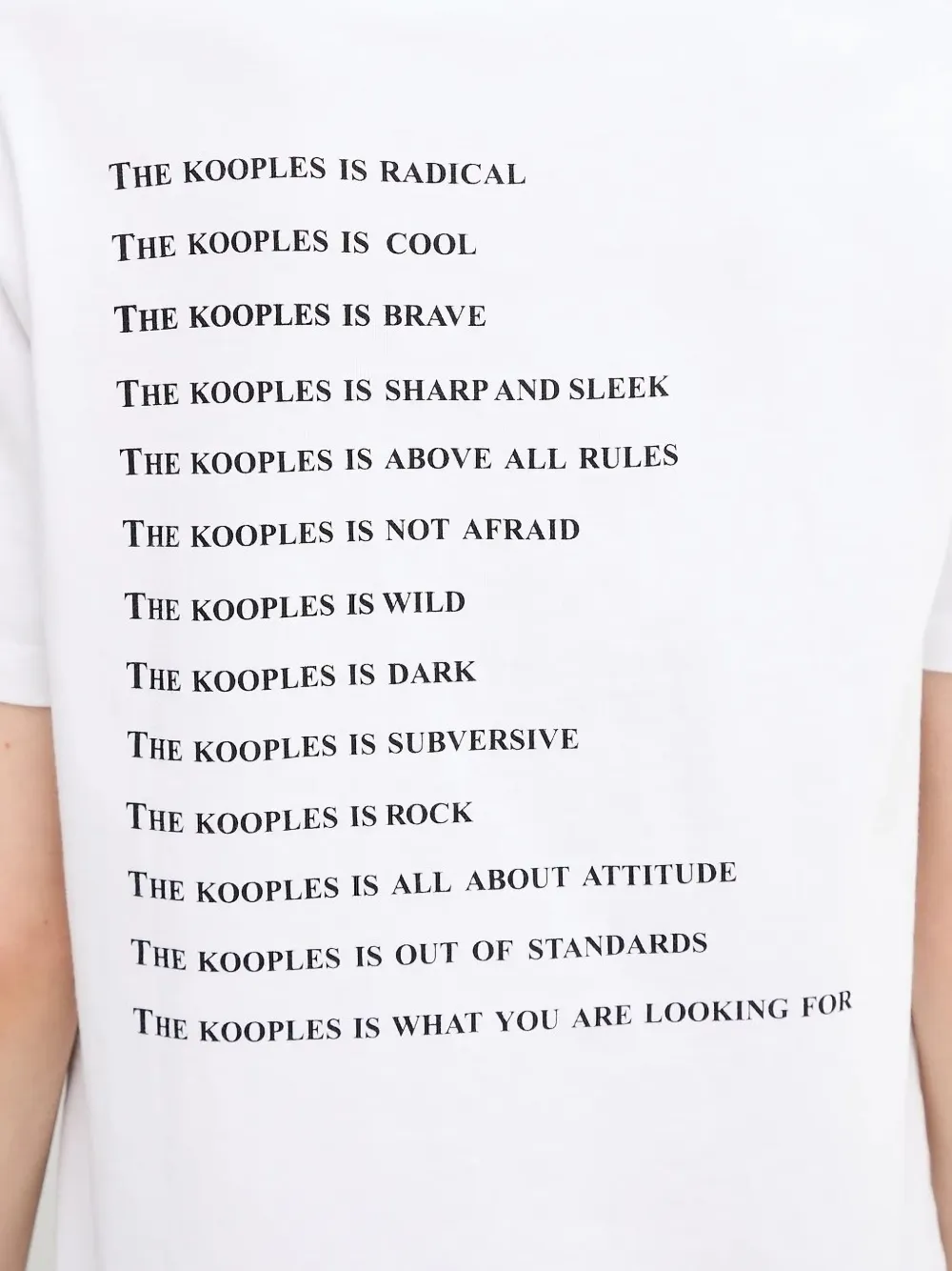 The Kooples Denim-detail Logot-shirt In Blue