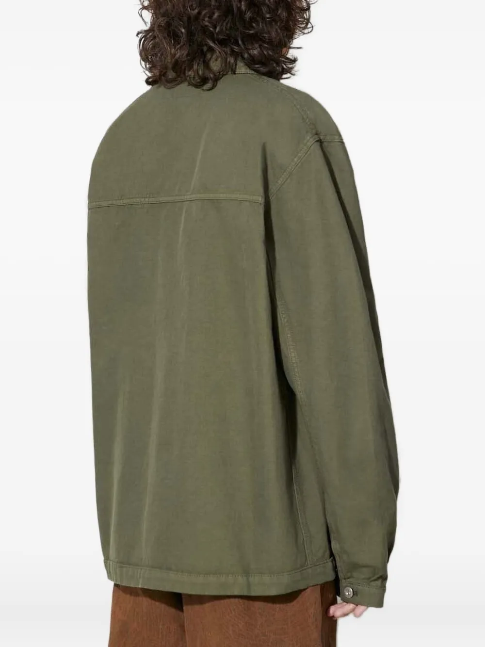 Stan Ray Coverall Double-pocket Button-front Jacket In Green