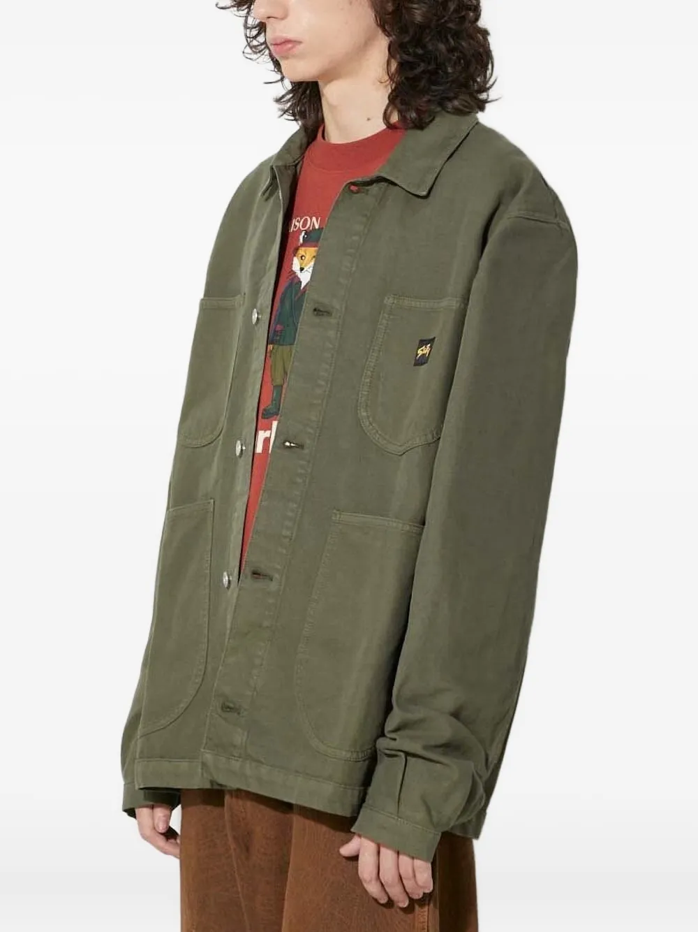 stan ray Coverall double-pocket button-front jacket | Green | Image 1