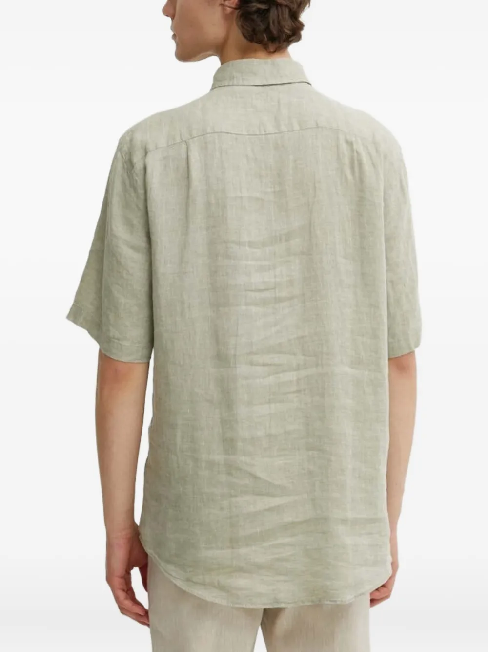 Tiger of Sweden short-sleeve linen shirt - Groen