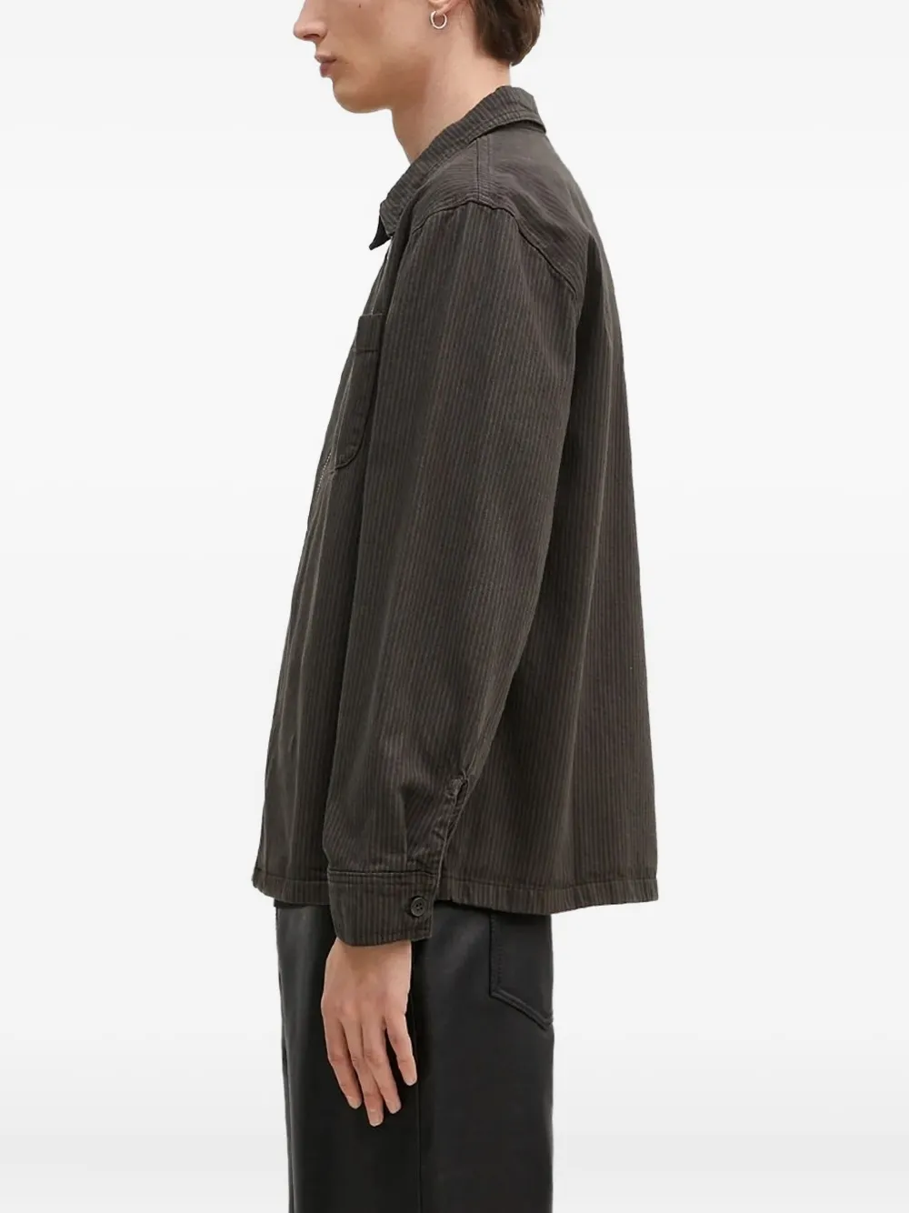 stan ray pinstripe zip-front jacket | Shirt Jackets | Image 2