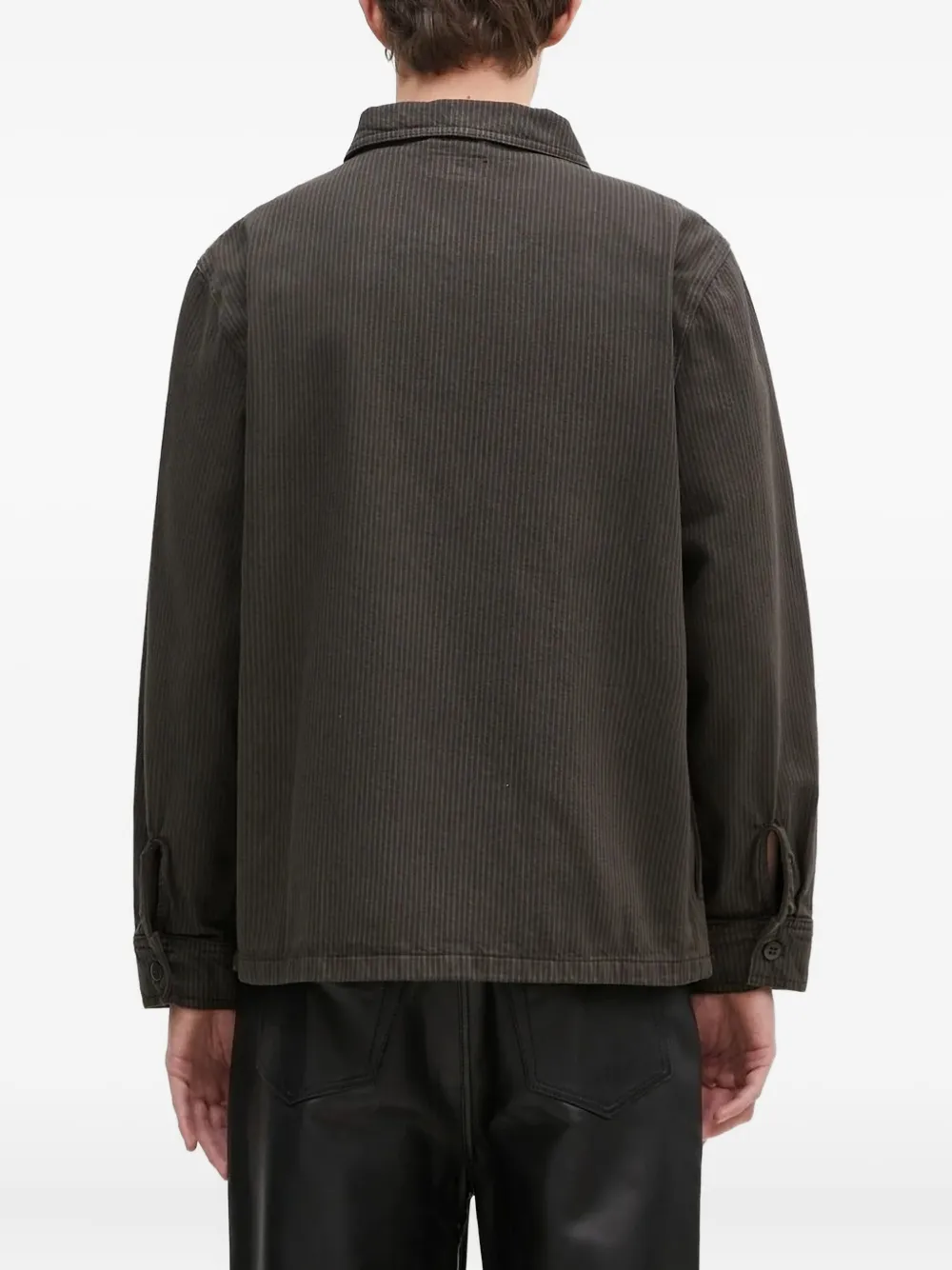 Stan Ray Pinstripe Zip-front Jacket In Green