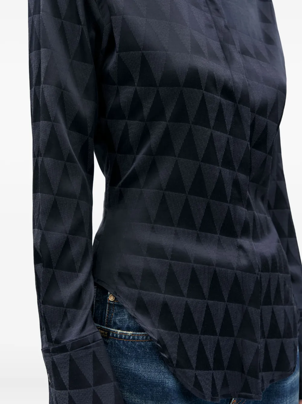 Tiger Of Sweden Geometric-pattern Shirt In Blue