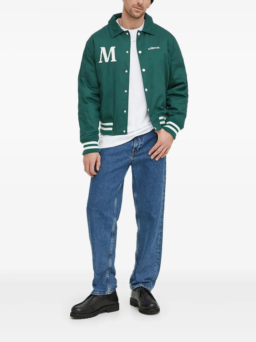 The Mercer Brand Varsity embroidery jacket | Green | Image 1