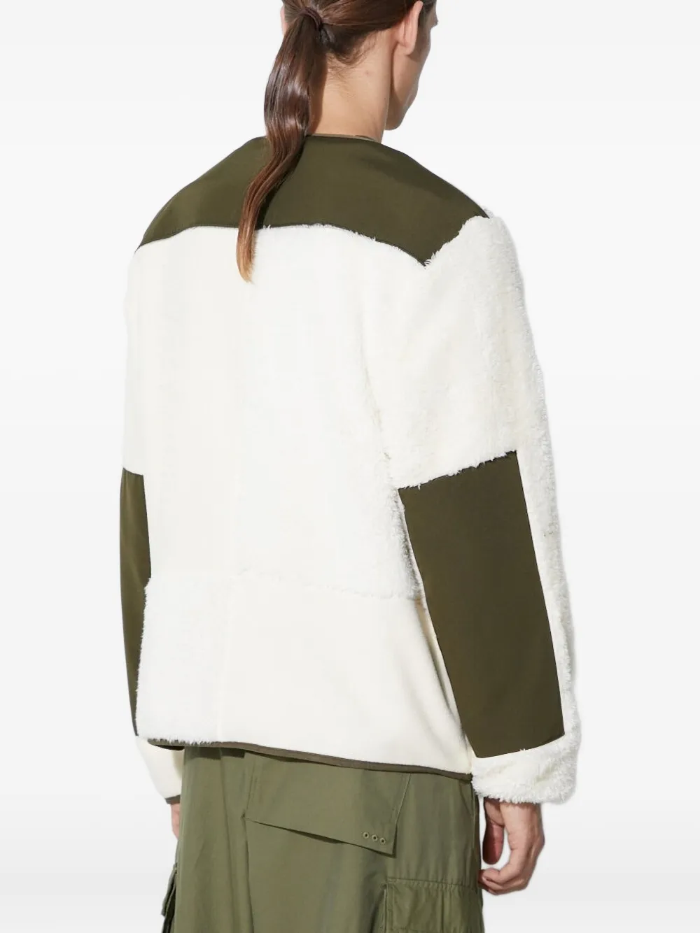 Stan Ray Fleece Panelled Zip-up Sweater In White