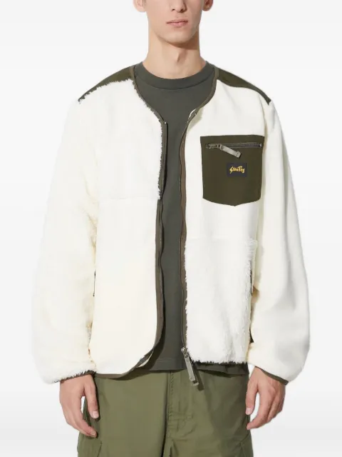 stan ray fleece panelled zip-up sweater