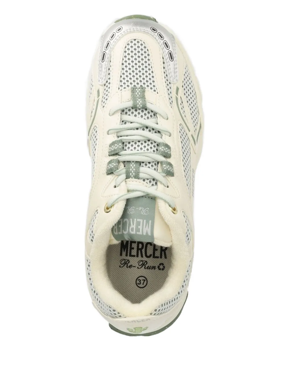 The Mercer Brand Lace-up Mesh-panel Sneakers In White