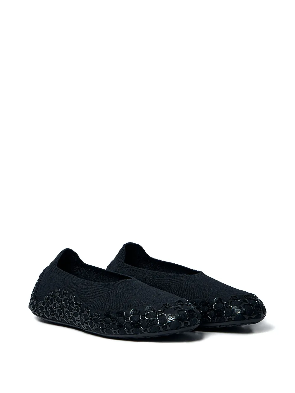 Gucci Slippers met logopatroon en platte zool Zwart