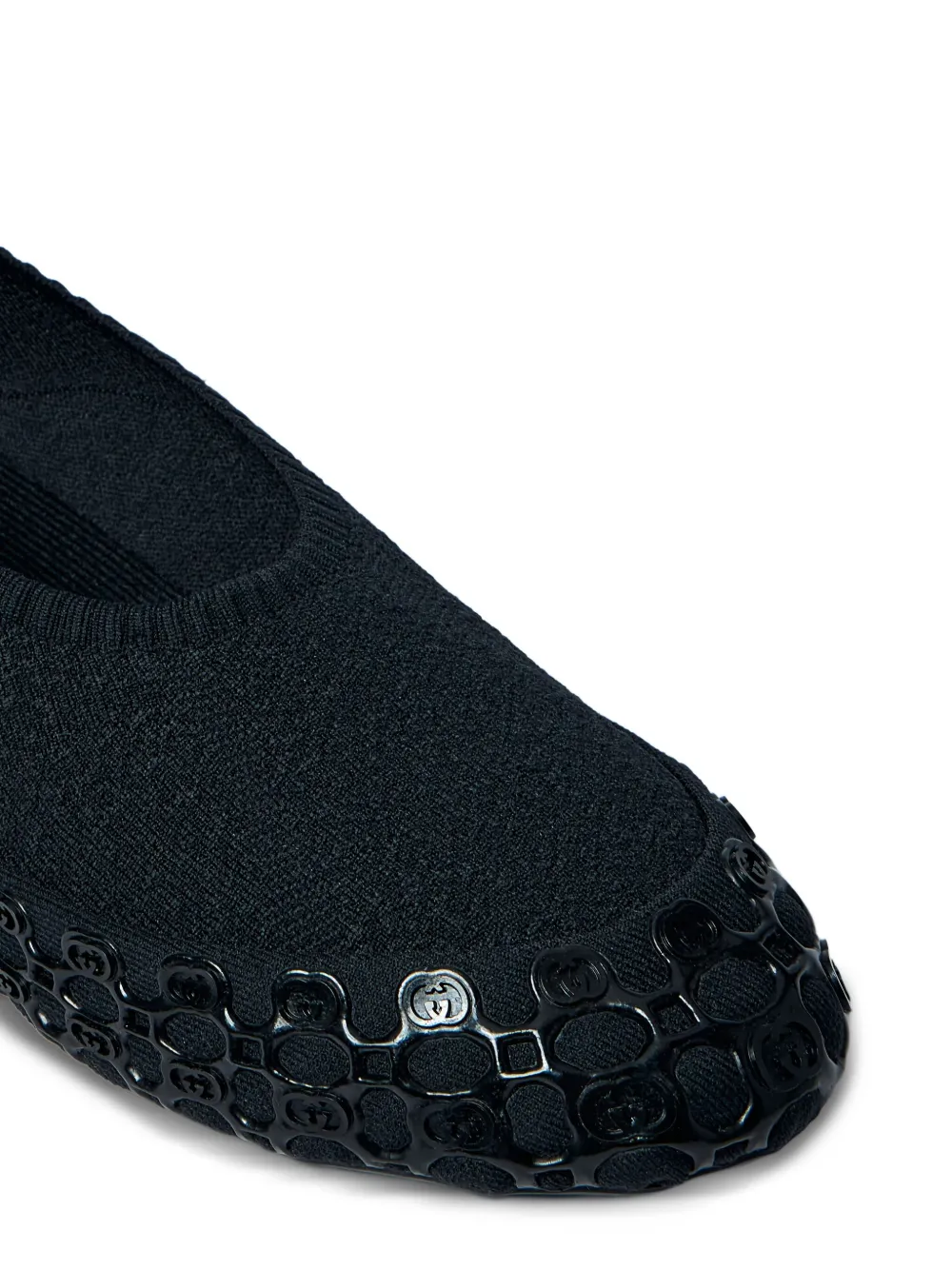 Gucci Slippers met logopatroon en platte zool Zwart