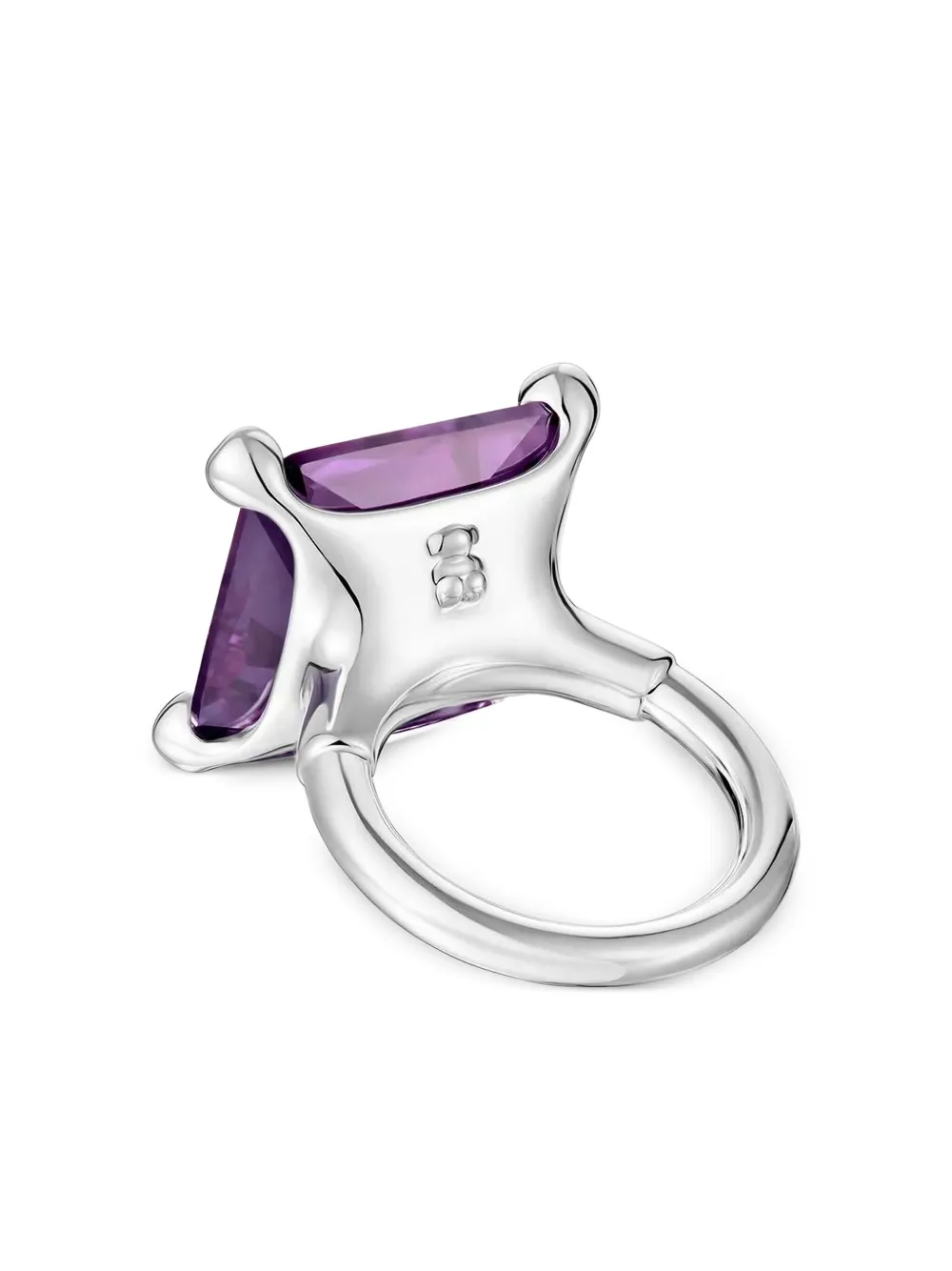 TOUS Vierkante ring met amethist - Zilver