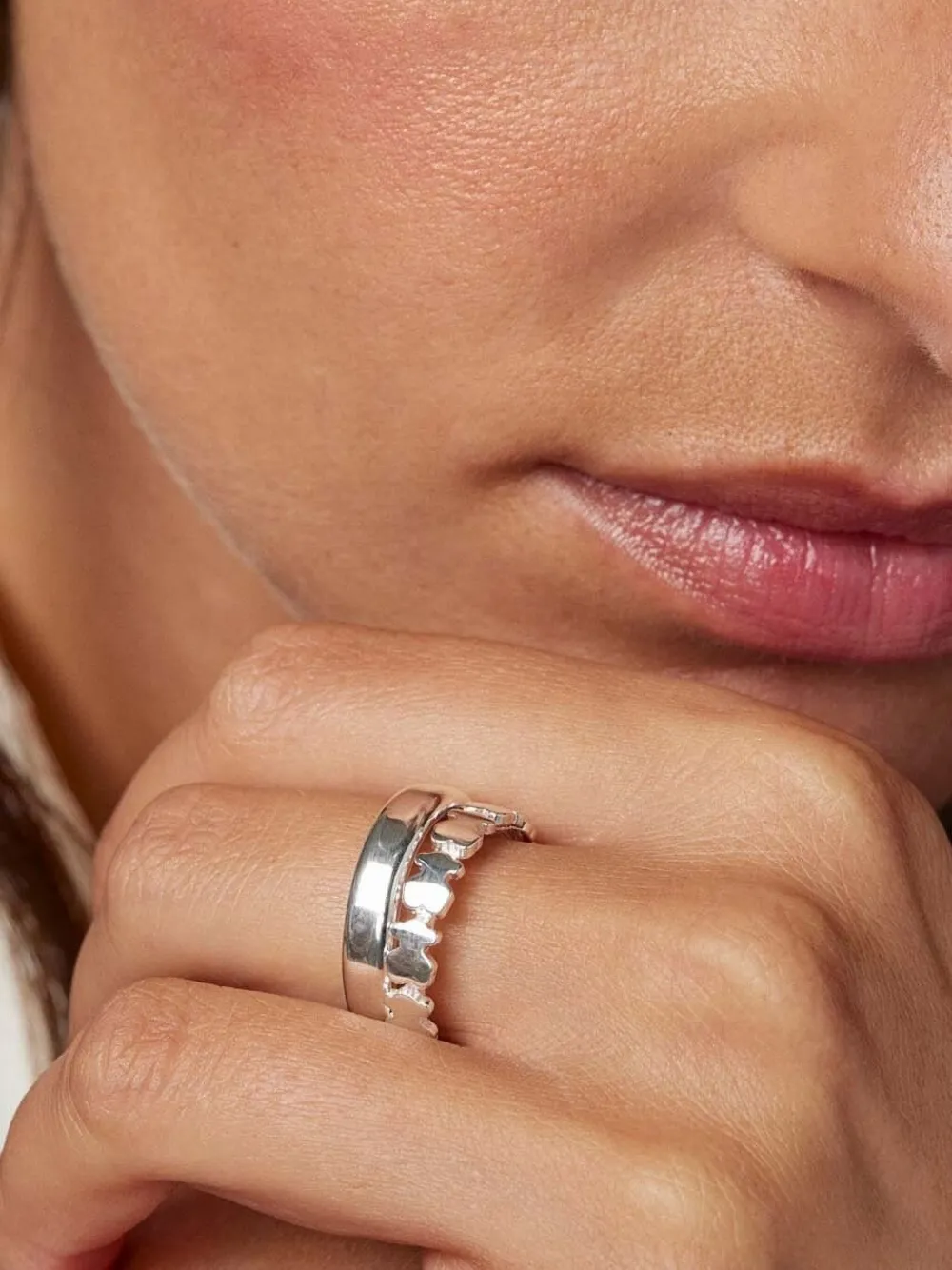 TOUS Twee Straight ringen - Zilver