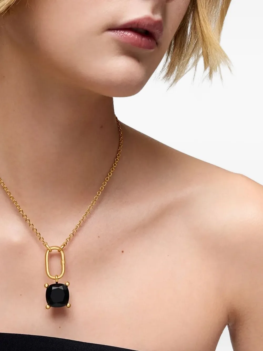 Tous Large Onyx Pendant In Gold