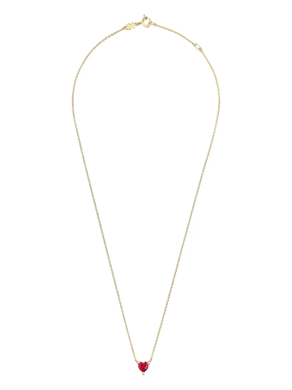 Tous Heart-shaped Ruby Necklace In Gold