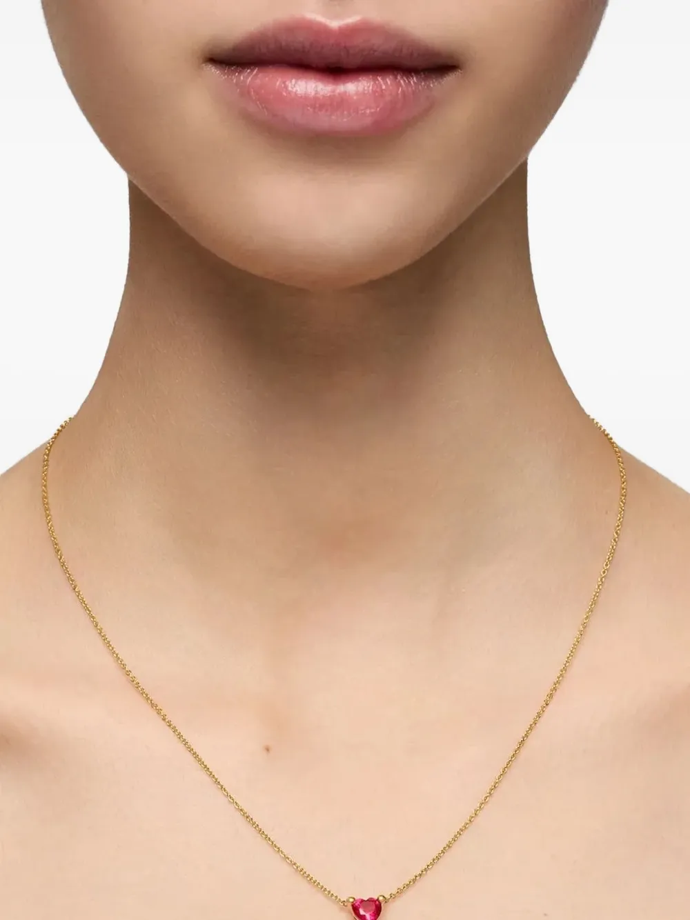 Tous Heart-shaped Ruby Necklace In Gold