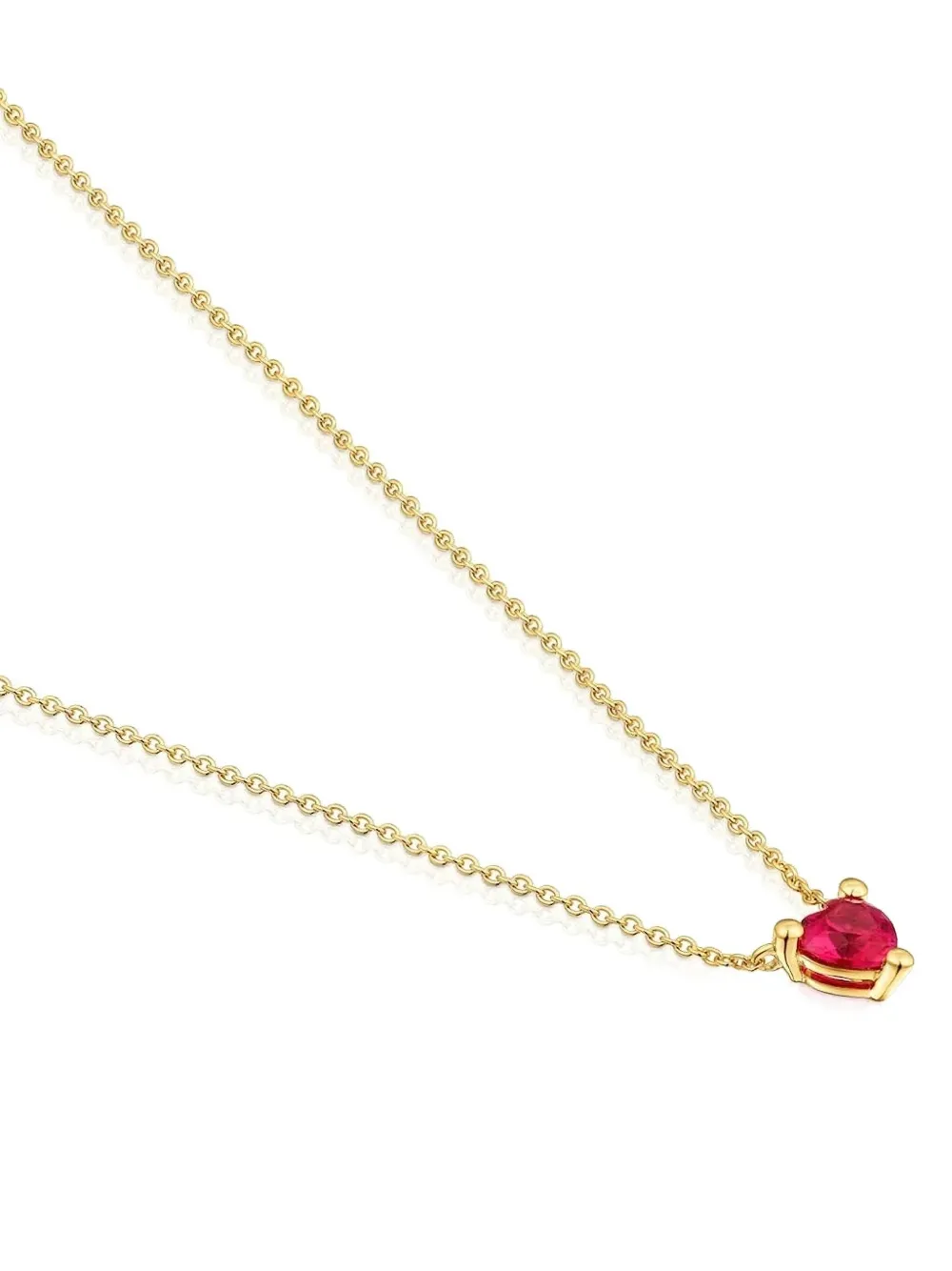 Tous Heart-shaped Ruby Necklace In Gold